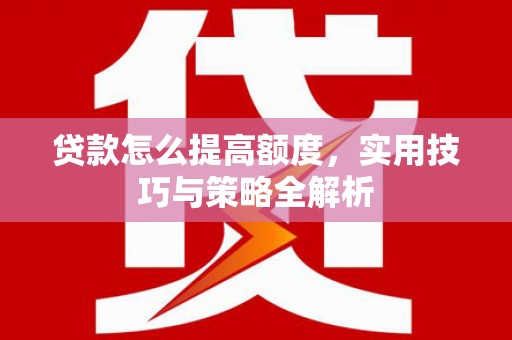务川贷款怎么提高额度，实用技巧与策略全解析