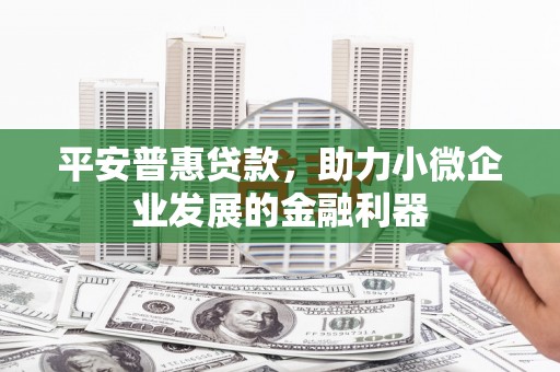 康马平安普惠贷款，助力小微企业发展的金融利器