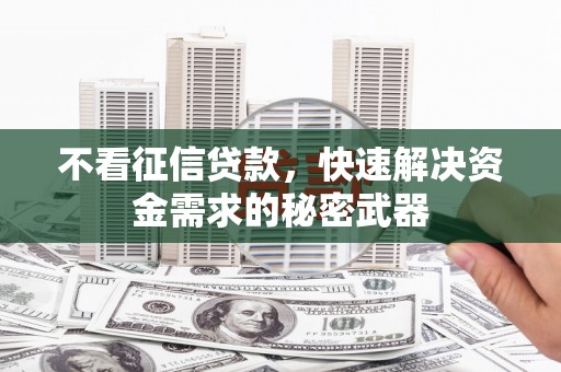 内乡不看征信贷款，快速解决资金需求的秘密武器