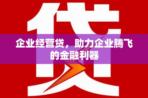 凤岗企业经营贷，助力企业腾飞的金融利器