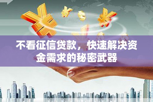 德格不看征信贷款，快速解决资金需求的秘密武器