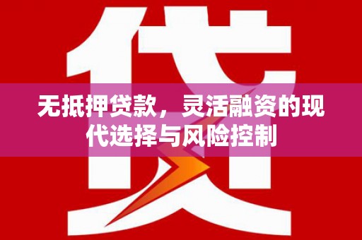 赣县无抵押贷款，灵活融资的现代选择与风险控制