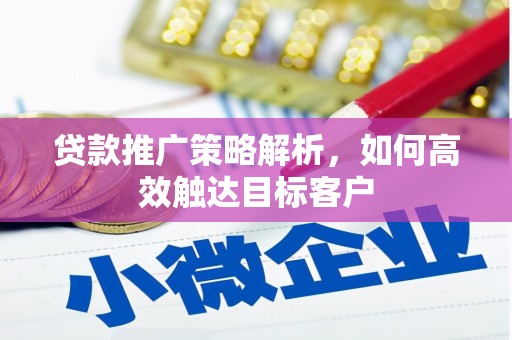 端州贷款推广策略解析，如何高效触达目标客户