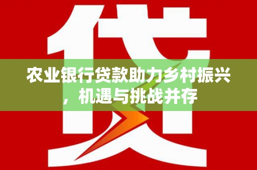 鹤庆农业银行贷款助力乡村振兴，机遇与挑战并存