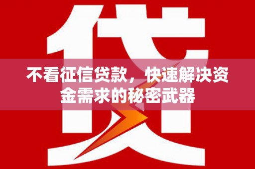 灌阳不看征信贷款，快速解决资金需求的秘密武器