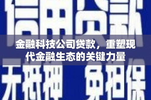 苍溪金融科技公司贷款，重塑现代金融生态的关键力量