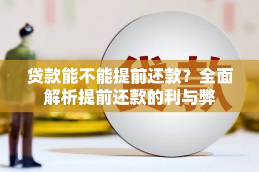 高埗贷款能不能提前还款？全面解析提前还款的利与弊